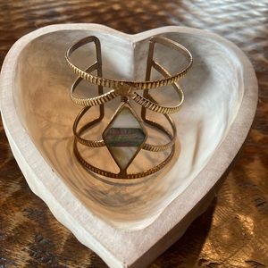 Brass unique bracelet with shell